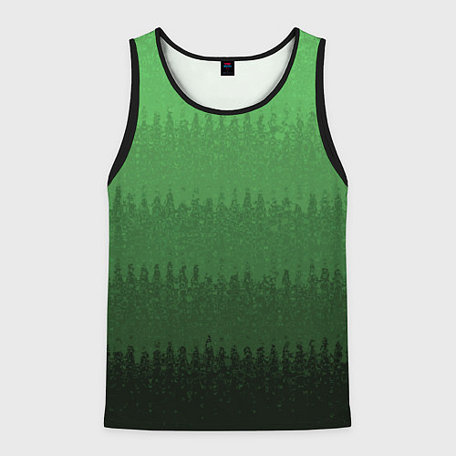 Мужская майка без рукавов Зеленый градиент текстурные полосы / 3D-Черный – фото 1