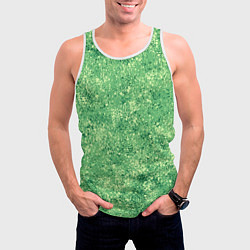 Майка-безрукавка мужская Фисташковый текстура напыление, цвет: 3D-белый — фото 2