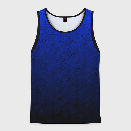 Мужская майка без рукавов Текстурный из синего в чёрный градиент / 3D-Черный – фото 1