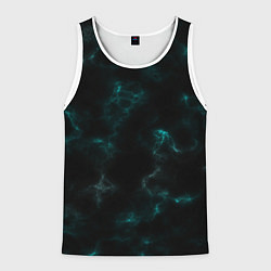 Мужская майка без рукавов Color black turquoise