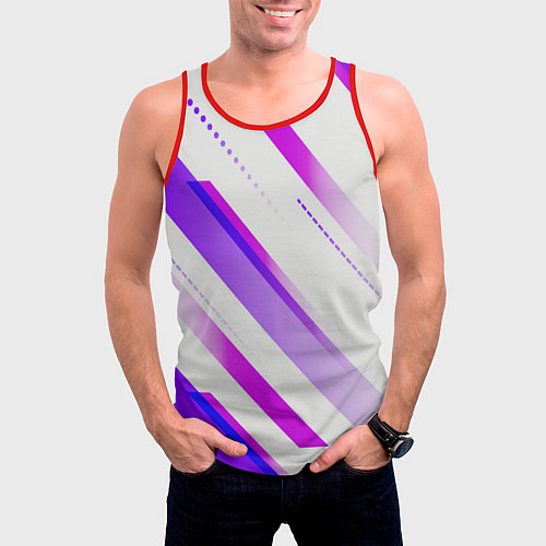 Мужская майка без рукавов Color white pink / 3D-Красный – фото 3