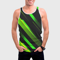 Майка-безрукавка мужская Color black green, цвет: 3D-белый — фото 2