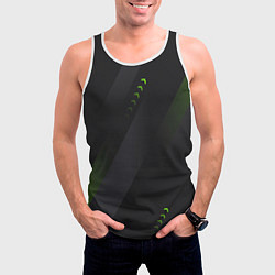 Майка-безрукавка мужская Color black green, цвет: 3D-белый — фото 2
