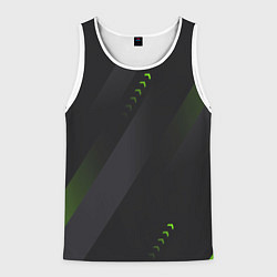 Мужская майка без рукавов Color black green