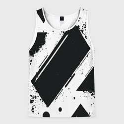 Мужская майка без рукавов Color black white