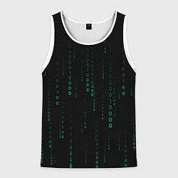 Майка-безрукавка мужская Color black turquoise, цвет: 3D-белый