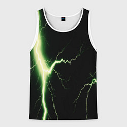 Майка-безрукавка мужская Lightning yellow текстура, цвет: 3D-белый