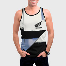 Майка-безрукавка мужская Honda логотип, цвет: 3D-черный — фото 2