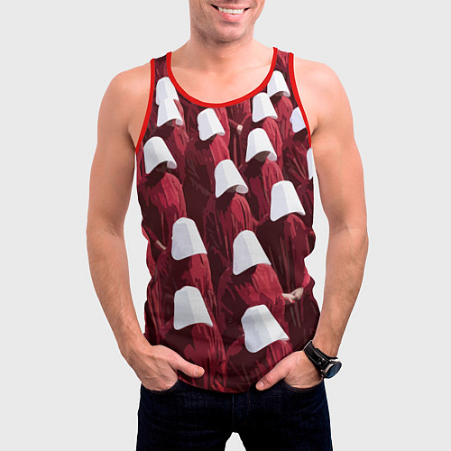 Мужская майка без рукавов Рассказ служанки паттерн / 3D-Красный – фото 3