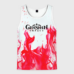 Майка-безрукавка мужская Genshin Impact pink flame, цвет: 3D-белый