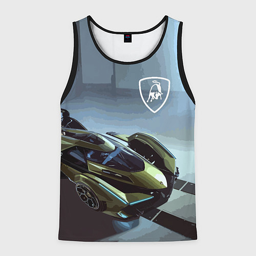 Мужская майка без рукавов Lamborghini - motorsport extreme / 3D-Черный – фото 1