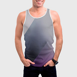 Майка-безрукавка мужская Color grey with stripes, цвет: 3D-белый — фото 2