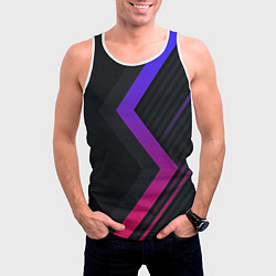 Майка-безрукавка мужская Color black line, цвет: 3D-белый — фото 2