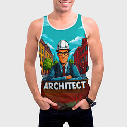 Майка-безрукавка мужская Architect, цвет: 3D-белый — фото 2