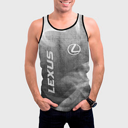 Майка-безрукавка мужская Lexus - grey gradient вертикально, цвет: 3D-черный — фото 2