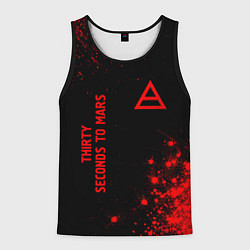 Майка-безрукавка мужская Thirty Seconds to Mars - red gradient вертикально, цвет: 3D-черный