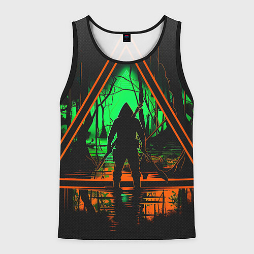 Мужская майка без рукавов Выживание в лесу / 3D-Черный – фото 1