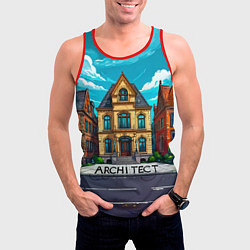 Майка-безрукавка мужская Architect здание, цвет: 3D-красный — фото 2