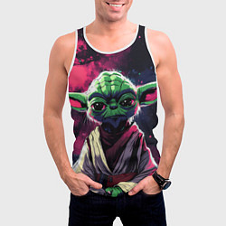 Майка-безрукавка мужская Задумчивый Йода, цвет: 3D-белый — фото 2