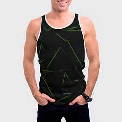 Майка-безрукавка мужская Color green line, цвет: 3D-белый — фото 2