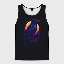 Майка-безрукавка мужская Неоновый ворон, цвет: 3D-черный