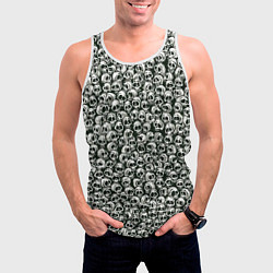 Майка-безрукавка мужская Черепки паттерн, цвет: 3D-белый — фото 2