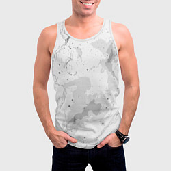 Майка-безрукавка мужская Белый с серым абстрактная текстура, цвет: 3D-белый — фото 2