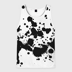 Мужская майка без рукавов Брызги черной краски