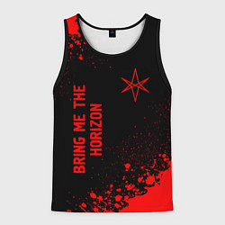 Майка-безрукавка мужская Bring Me the Horizon - red gradient вертикально, цвет: 3D-черный