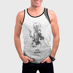Майка-безрукавка мужская Iron Maiden - white gradient, цвет: 3D-черный — фото 2