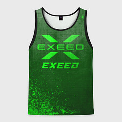 Майка-безрукавка мужская Exeed - green gradient, цвет: 3D-черный