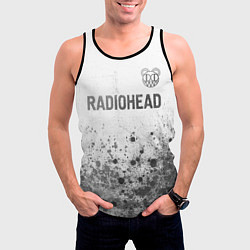 Майка-безрукавка мужская Radiohead - white gradient посередине, цвет: 3D-черный — фото 2