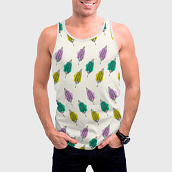 Майка-безрукавка мужская Листья на пятнах, цвет: 3D-белый — фото 2