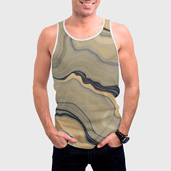 Майка-безрукавка мужская Песочный мрамор, цвет: 3D-белый — фото 2