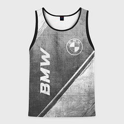 Майка-безрукавка мужская BMW - grey gradient вертикально, цвет: 3D-черный