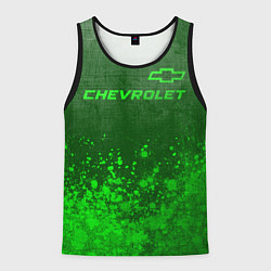 Мужская майка без рукавов Chevrolet - green gradient посередине