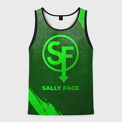 Майка-безрукавка мужская Sally Face - green gradient, цвет: 3D-черный