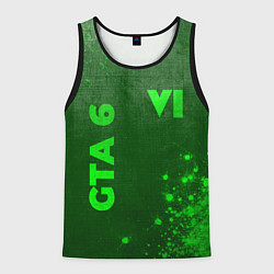 Майка-безрукавка мужская GTA 6 - green gradient вертикально, цвет: 3D-черный