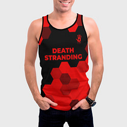 Майка-безрукавка мужская Death Stranding - red gradient посередине, цвет: 3D-черный — фото 2
