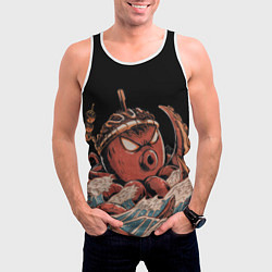 Майка-безрукавка мужская Осьминог такояки, цвет: 3D-белый — фото 2