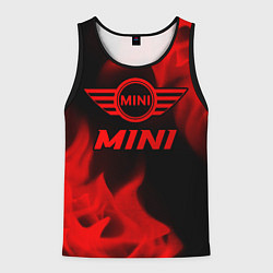 Майка-безрукавка мужская Mini - red gradient, цвет: 3D-черный