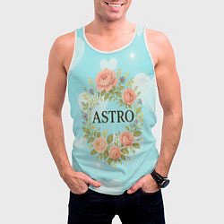 Майка-безрукавка мужская Astro логотип в цветочном венке, цвет: 3D-белый — фото 2