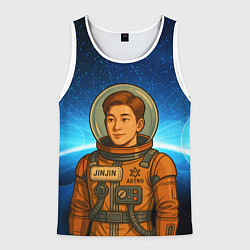 Майка-безрукавка мужская JinJin в стиле космонавта Astro, цвет: 3D-белый
