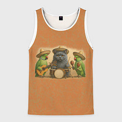 Майка-безрукавка мужская Надежды маленький оркестрик в оранжевом, цвет: 3D-белый