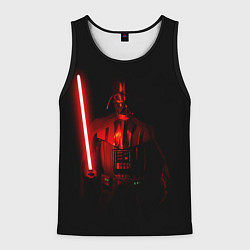 Майка-безрукавка мужская Вейдер в темноте с мечом, цвет: 3D-черный