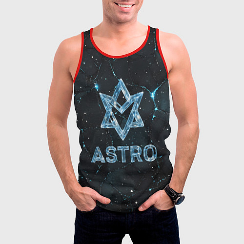 Мужская майка без рукавов Astro логотип из синего стекла / 3D-Красный – фото 3