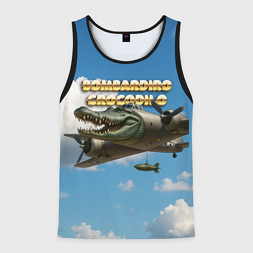 Мужская майка без рукавов Bombardino Crocodillo мем / 3D-Черный – фото 1