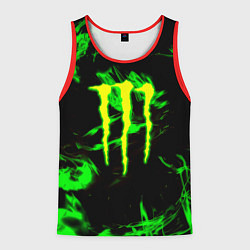 Мужская майка без рукавов Monster energy кислотное лого огонь