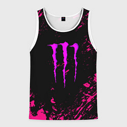 Мужская майка без рукавов Monster energy неоновые краски лого