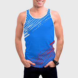 Майка-безрукавка мужская Патриот - флаг, цвет: 3D-белый — фото 2